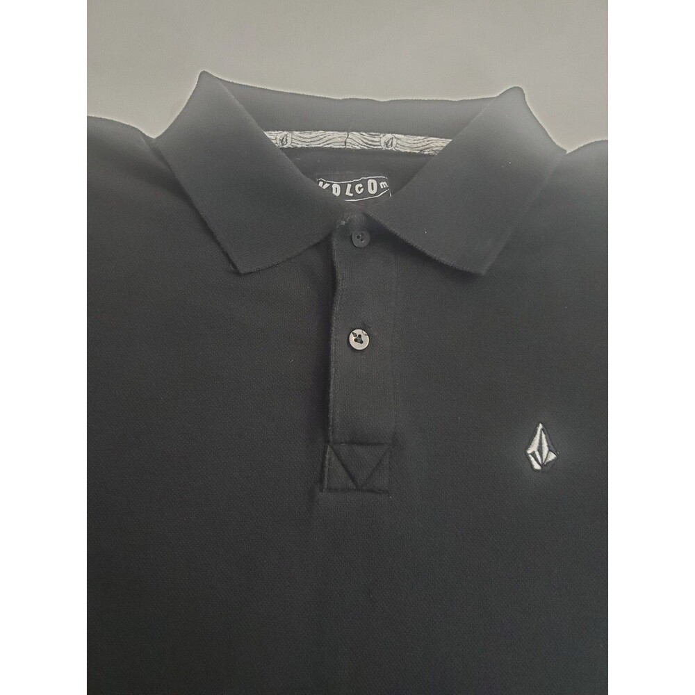 Volcom Men's Short Sleeve Polo Shirt, Black, Medium